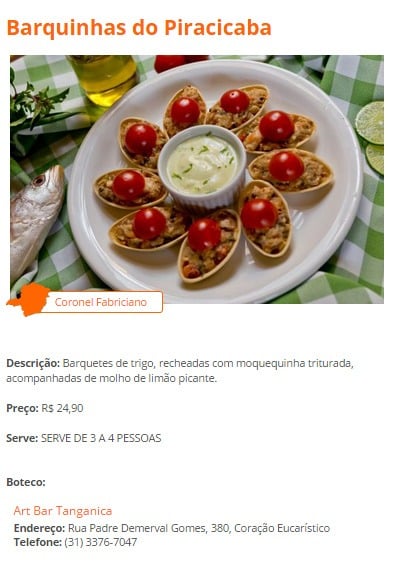 Publicada a lista de pratos do festival Botecar (Belo Horizonte)